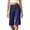Blue, variant on Womens High Waist Casual Capri Pants for Stretchy Control Elastic Waistband Cropped Trousers