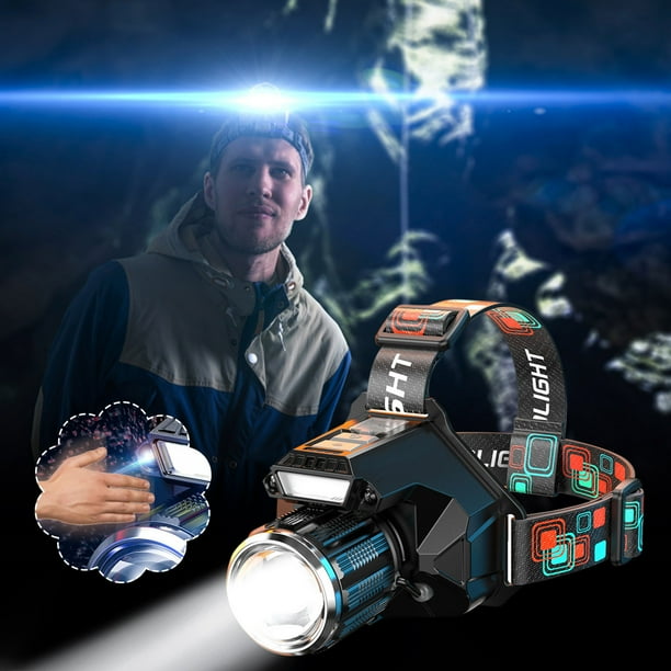 Lámpara de Minero para Exteriores, Recargable, Carga Rápida Por Usb, Resistente a La Intemperie, Versátil, para Pesca Nocturna, Sensor de Emergencia, 1 Unidad