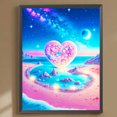 thumbnail image 1 of Pintura de diamante 5D DIY taladro redondo completo fantasía playa amor decoración del hogar Hugtrwg Para estrenar, 1 of 9