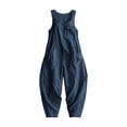 thumbnail image 7 of biudgviw Women's Casual Loose Overalls Jumpsuits Pleated Sleeveless Tanks Baggy Long Pants Rompers with Multi Pockets for Beach Travel, 7 of 7