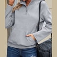 thumbnail image 6 of Yuhangmm Women Hoodies Long Sleeve Hoodless Sweatshirt Casual Crewneck Pullover Soft Comfortable Blouse Top for Everyday Style Grey S, 6 of 9