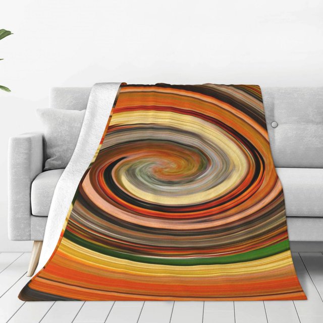 Fotbe Colorful Swirl Manta de Franela Acolchonada con Estampado, Súper Suave y Esponjosa, Extra Grande para Sofá, Cama, Uso Todo el Año-80"x60"