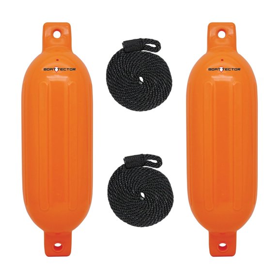 Extreme Max 3006.7596 BoatTector Inflatable Fender Value 2-Pack - 6.5" x 22", Neon Orange