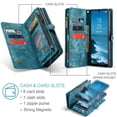 thumbnail image 2 of CaseMe Leather Case for Samsung Galaxy A17,2 in 1 Detachable Wallet Case with 8-Card Holder Zipper Bills Slot,Magnetic Shockproof Flip Leather Cover Zipper Pocket Phone Cases,Blue,For Galaxy A17, 2 of 7