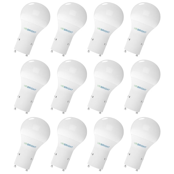 Viribright® A19 LED Bulb, GU24, 9W, 800 Lumens, Non-Dimmable, Soft White 2700K  (12 Pack)