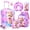 5PC Kids Luggage Set - Clever Cat Pink, variant on 5-Piece Kids Luggage with Wheels – Smart Hardshell Girls Suitcase with 360° Spinner, Lightweight Airline-Approved Carry-On (16") Set for Travel, Clever Cat Pink