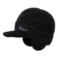 thumbnail image 1 of MesaSe Wide Brim Letter Print Ribbed Baseball Cap Men Ear Protection Winter Knitted Hat Costume Accessories, 1 of 11