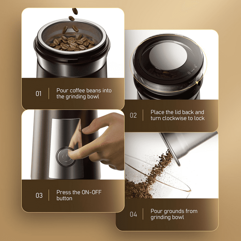 Lofter HY-1422 Electric Coffee Grinder, 200W Detachable Spice
