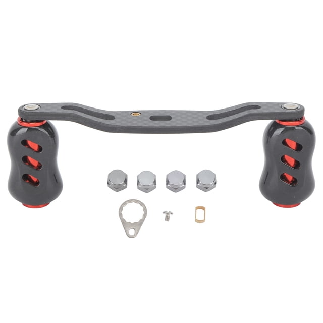 Mango de carrete de pesca de fibra de carbono con doble mango y brazo basculante de 95 mm para DSA Red