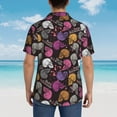 thumbnail image 3 of Lsque Halloween Skeleton pattern Hawaiian Shirt for Men, Unisex Summer Beach Casual Short Sleeve Button Down Shirts-X-Large, 3 of 9