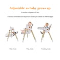thumbnail image 4 of Jopath Convertible Baby High Chair with 5-Point Harness,Adjustable Portable Foldable Feeding Chair with Wheels & Removable 2-Tier Tray for Dining,White, 4 of 9