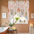 thumbnail image 4 of Easter Rabbits Swag Kitchen Curtain Valances, Spring Basket Carrots Eggs Flowers Pink Rod Pocket Curtains Window Treatment Decor Valances for Bedroom Bathroom, 2 Panels 36 x 45 Inch, 4 of 9