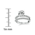 thumbnail image 4 of Metal Masters Womens Sterling Silver 925 Bridal Set Engagement Rings 2Ct Oval Cubic Zirconia 9, 4 of 6