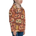 thumbnail image 3 of Balery Brown Owl Pattern Boys Hoodie, Youth Pullover Hooded Sweatshirt, Kangaroo Pocket Hoodie for Kids Girls -Small, 3 of 6