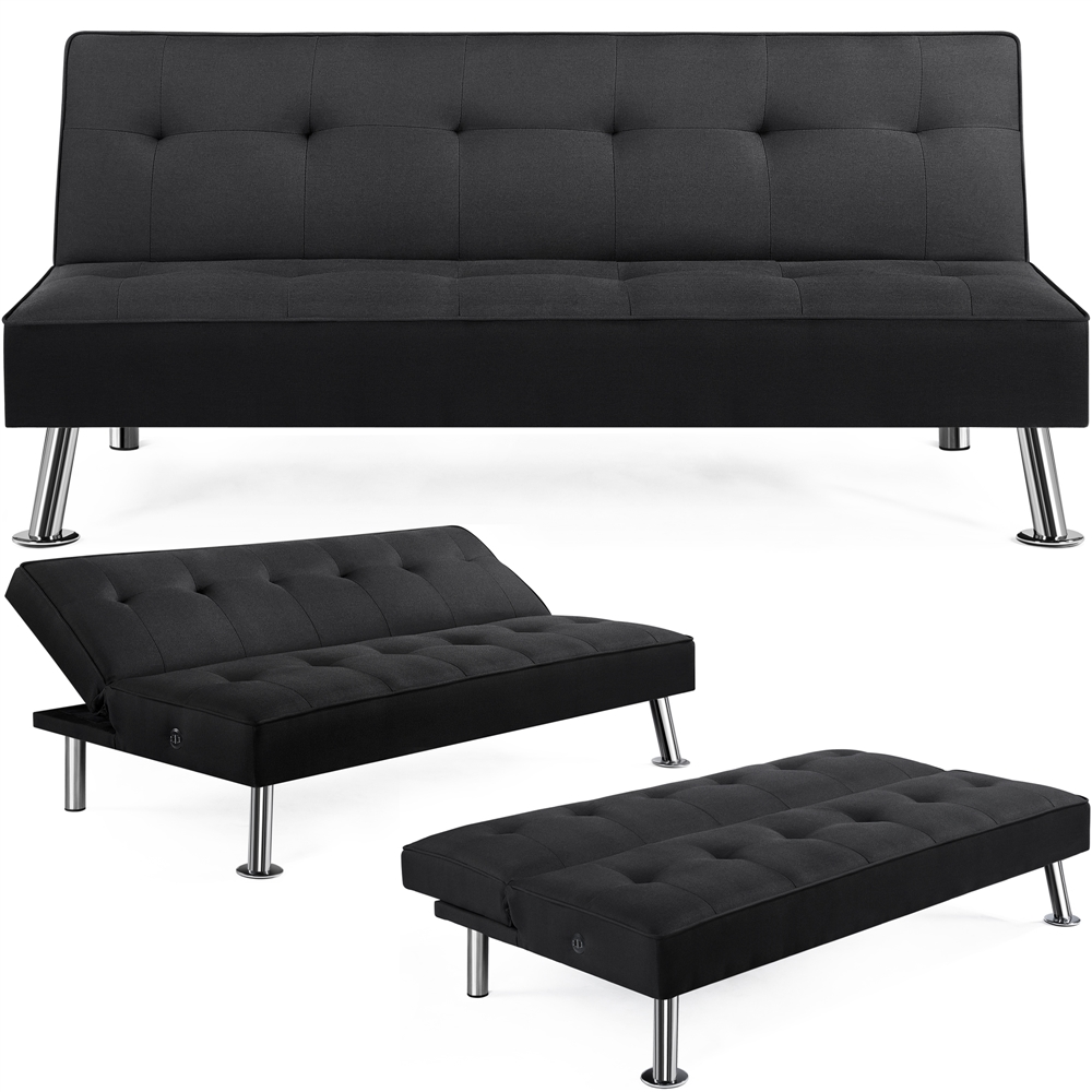 Alden Design 66 in Modern Futon with USB Charging Ports photo 4