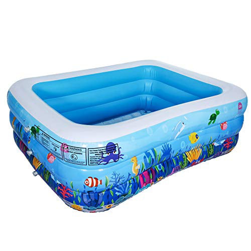 Family Outdoor Backyard Portable Top Ring Blow Up Pools 8ft x 25in WowTowel Inflatable Swimming Pool Above Groud for Kids and Adults 