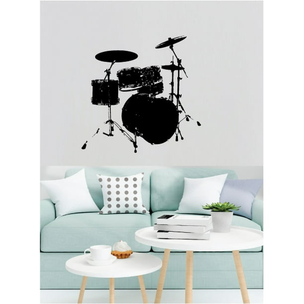 Drum kit Music Family Home Decor Vinyl wall art sayings Sticker Décor