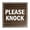 Walnut, variant on Square Please Knock Sign (Walnut) - Medium