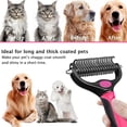 thumbnail image 4 of Peine Qianli de pelo largo rosa para perros y gatos - Peine antienredos - Cepillo para mascotas, rastrillo profesional para perros y gatos, elimina pelo muerto y nudos, 4 of 5