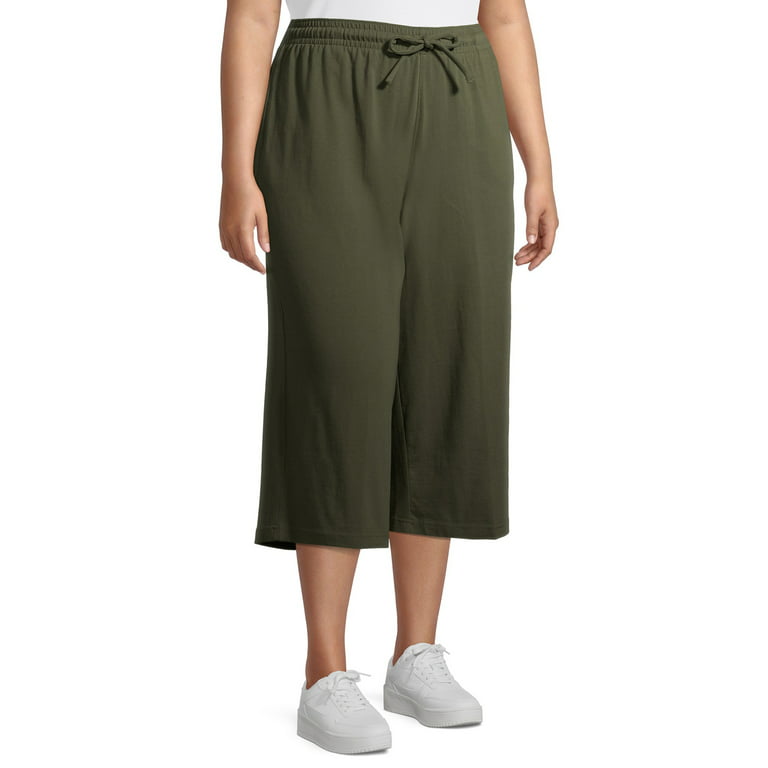 Terra & Sky Women's Plus Size Knit Capri Pant 