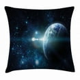 thumbnail image 1 of World Throw Pillow Cushion Cover, Mysterious Outer Space Cosmos Universe Nebula Exploration Fantasy Theme Image, Decorative Square Accent Pillow Case, 20 X 20 Inches, Dark Blue White, by Ambesonne, 1 of 2