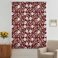 thumbnail image 3 of Red White Floral Sheer Curtains 63 Inches Long, Farmhouse Retro Botanical Leaves Light Filering Curtains, Breathable Simi Curtain Privacy Drapes for Living Room Bedroom Lightweight Window Treatment, 3 of 9