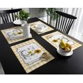 thumbnail image 3 of Yellow Buffalo Sunflowers Placemats Set of 4,Cotton Linen Heat Resistant Table Mats Washable You are my Sunshine Bees Yellow Placemat for Holiday Banquet Party Dining Kitchen Table Decor, 3 of 6