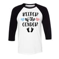 thumbnail image 1 of Keeper of the Gender Three-Quarter Raglan Sleeve Baseball Shirt Unisex Medium White/Black, 1 of 5