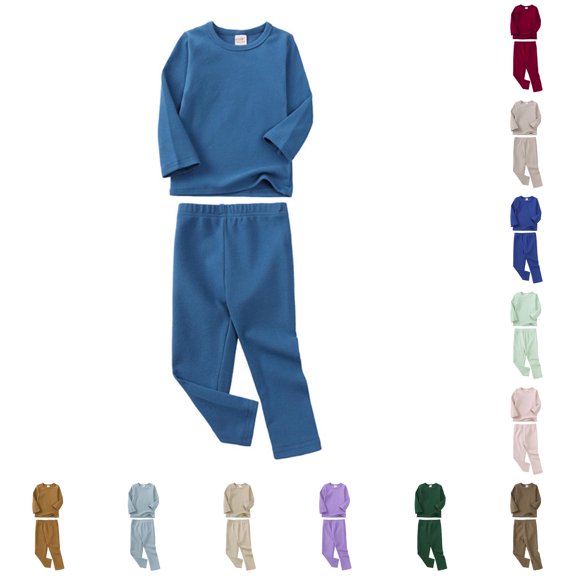 FYDUU Baby Boys Girls Pajamas Kids Toddler Long Sleeve Tops Pants Snug Fit Basic Sleepwear 2 Piece Set Children's Daily Loungewear 2-3 Years