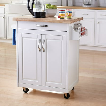 Mainstays Kitchen Island Cart, White (Best Small Kitchen Islands)