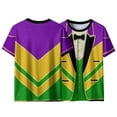 thumbnail image 4 of Cutuoiiu Unisex Carnival Printed Round-neck Short Sleeve Mardi Gras T-Shirts Gifts, 4 of 8