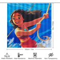 thumbnail image 2 of Juego de 4 cortinas de ducha Moana con alfombrillas antideslizantes, tapa de inodoro y alfombrilla de baño, cortina de ducha impermeable con decoración de dibujos animados para baño con 12 ganchos,, 2 of 8