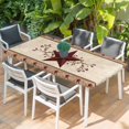 thumbnail image 2 of Red Texas Star Rustic Table Cloths for 5 Foot Rectangle Tables, Farmhouse Berry Brown Wooden Patio Waterproof Elastic Fitted Tablecloths, Washable Rectangular Table Cover for Camping, 2 of 8