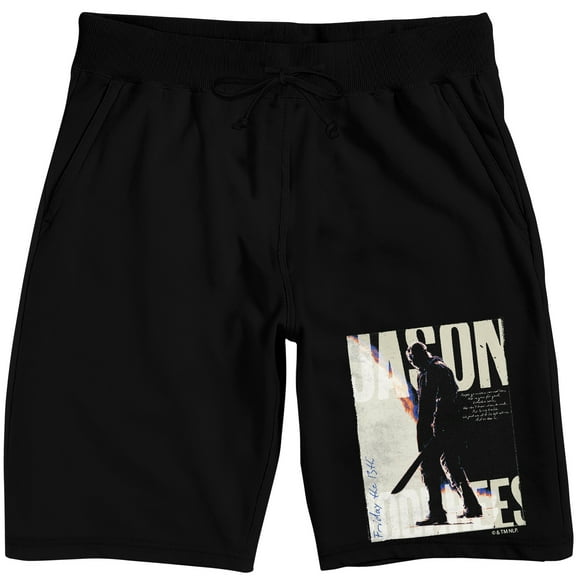 Friday the 13th Jason Voorhees Men's Black Sleep Pajama Shorts-Medium