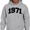 thumbnail image 2 of 1971 College Style Hoodie Sweatshirt Unisex Large Grey, 2 of 5