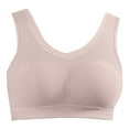 thumbnail image 2 of Women's Full Coverage Everyday Bra Comfortable Breathable Wirefree Wide Strap Plus Size No Underwire Bras for Older (2XL, Khaki), 2 of 7