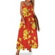 thumbnail image 1 of Nuevo vestido sin mangas de narcisos dorados sobre rojo, vestido de verano para mujer 2024, vestidos de mujer, 1 of 7
