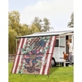 thumbnail image 4 of 4th of July RV Awning Sun Shade Screen 9'X7' United States Flower Mesh Sunscreen Eucalyptus Leaf Red Striped Awning Shade Screen with Zipper UV Blocker Completed Kits for RV Motorhome Camper, 4 of 7