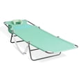 thumbnail image 5 of Ostrich Chaise Lounge Beach Chair w/On-Your-Back Camping Lawn Chair, Teal, 5 of 12