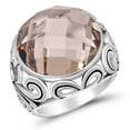 thumbnail image 1 of Large Faceted Champagne CZ Oxidized Ring 925 Sterling Silver Band Orange Jewelry Female Size 8, 1 of 4