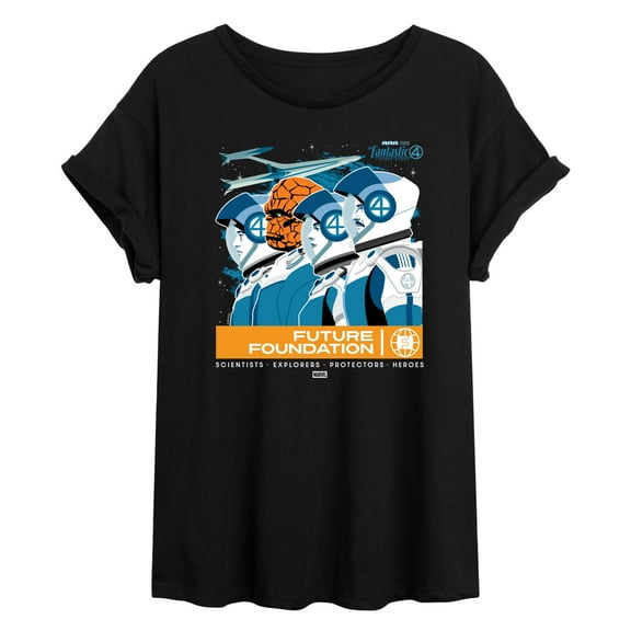 Fantastic Four - Retro Poster - Juniors Oversized Graphic T-Shirt