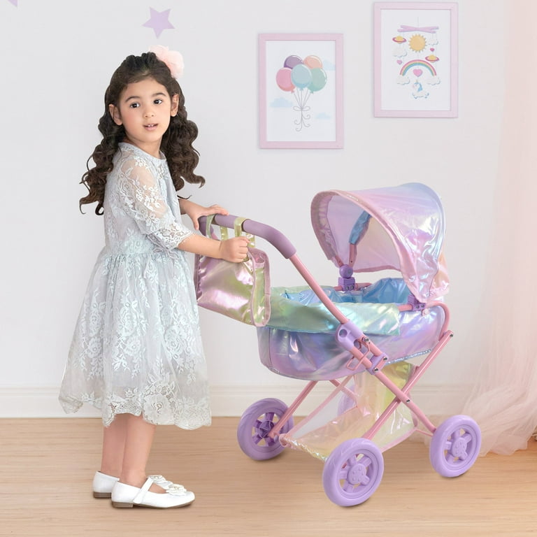 Magical Shimmer Deluxe 2 in 1 Baby Doll Stroller Iridescent Rainbow