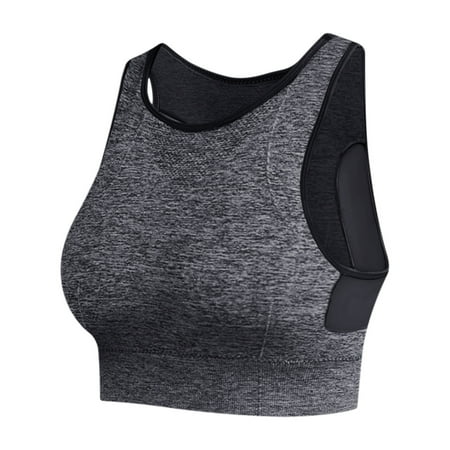 

JGGSPWM Ladies Traceless Comfortable No Steel Ring Vest Breathable Gathering Sports Bra Woman Underwear Gray XL