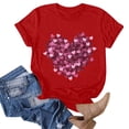 thumbnail image 4 of YDLCAFD T-Shirts Graphiques de Pâques pour Femmes, Manches Courtes, Imprimé Cœur, 4 of 4