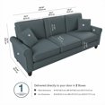 thumbnail image 3 of Hudson 85W Sofa in Turkish Blue Herringbone Fabric, 3 of 7