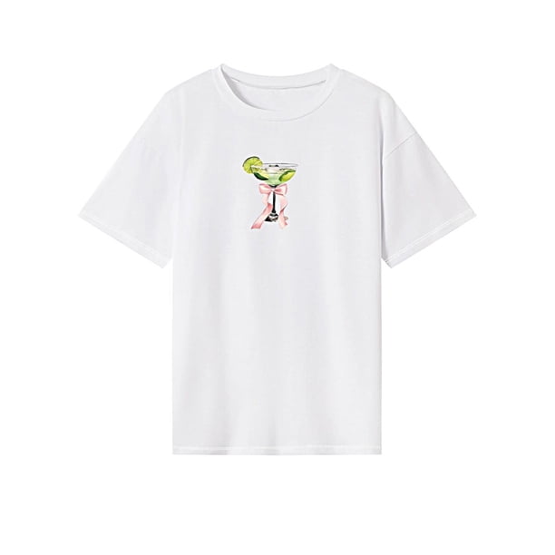 Camiseta para mujer, camisa de verano con cuello redondo para compras en la calle, viaje deportivo SG