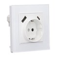 thumbnail image 2 of Mounted Socket, 5V 2.1A 3520W Socket EU Standard 82 Type Tempered Glass Panel  For Hotel, 2 of 8