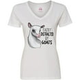 thumbnail image 3 of Inktastic Easily Distracted by Goats Cute Goat Women's V-Neck T-Shirt, 3 of 5