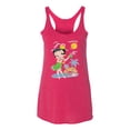 thumbnail image 2 of Wild Bobby Betty Boop Island Girl Paradise Betty Boop Tri-Blend Racerback Tank Top, Shocking Pink, Large, 2 of 5