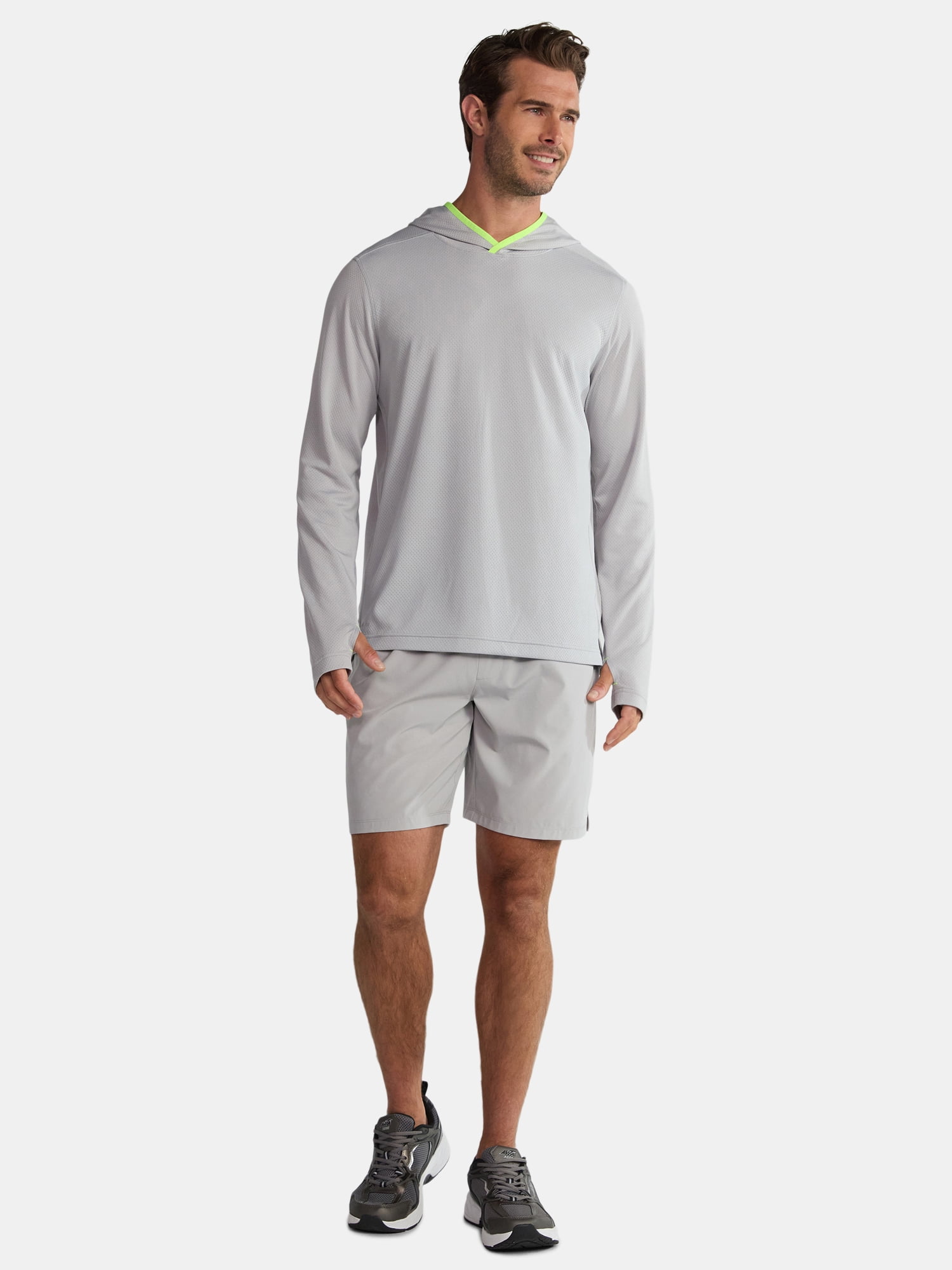 Athletic Works Men's & Big Men's Active Mesh Long Sleeve Hoodie, Sizes S-3XL